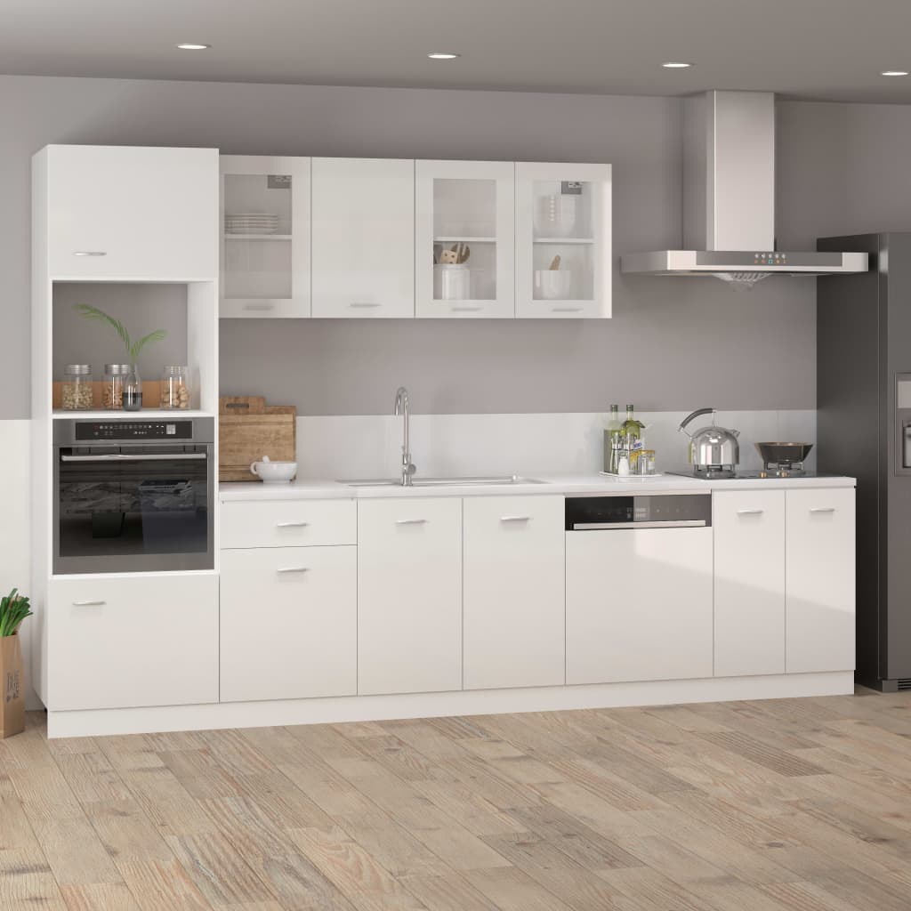 Modern Wooden 2 Door Hanging Glass Wall Mounted Kitchen Storage Cabinet Unit