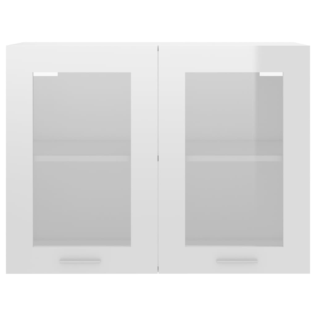 Modern Wooden 2 Door Hanging Glass Wall Mounted Kitchen Storage Cabinet Unit