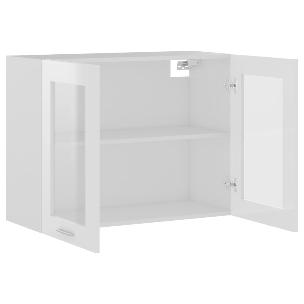 Modern Wooden 2 Door Hanging Glass Wall Mounted Kitchen Storage Cabinet Unit