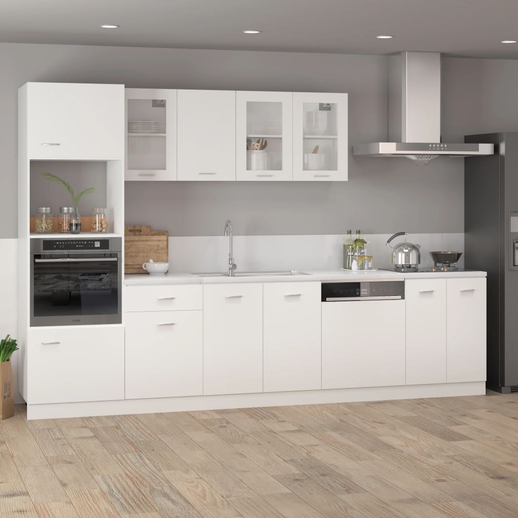 Microwave Cabinet White 60x57x207 cm Engineered Wood