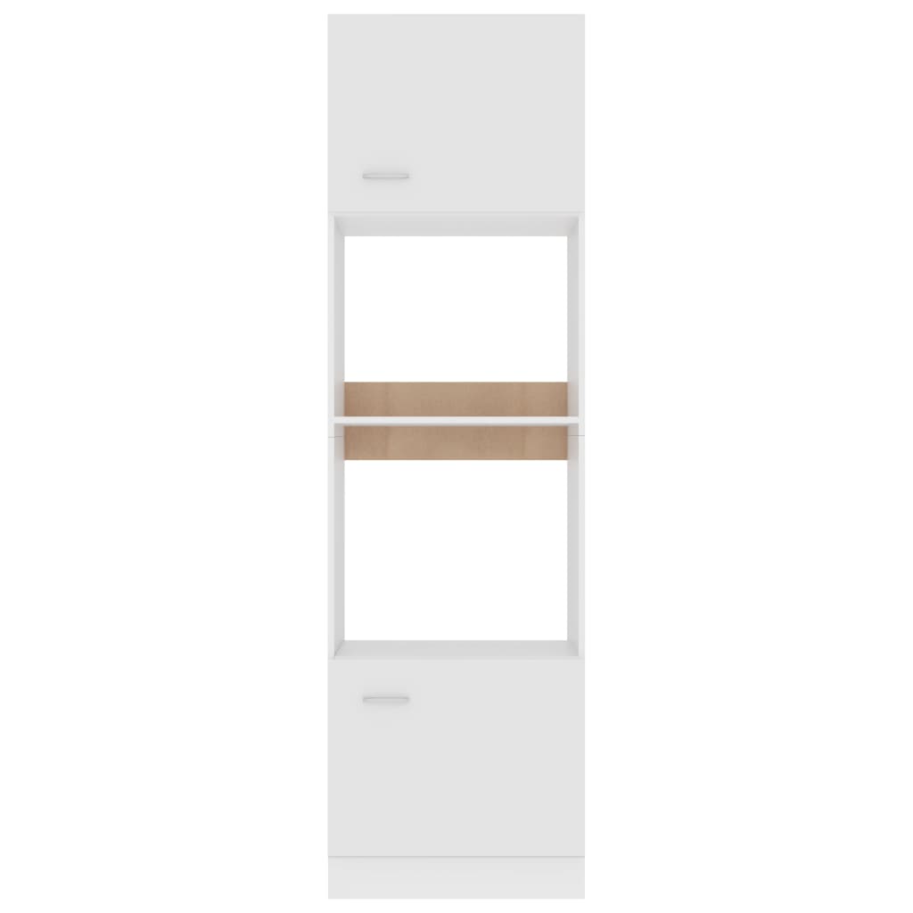 Microwave Cabinet White 60x57x207 cm Engineered Wood