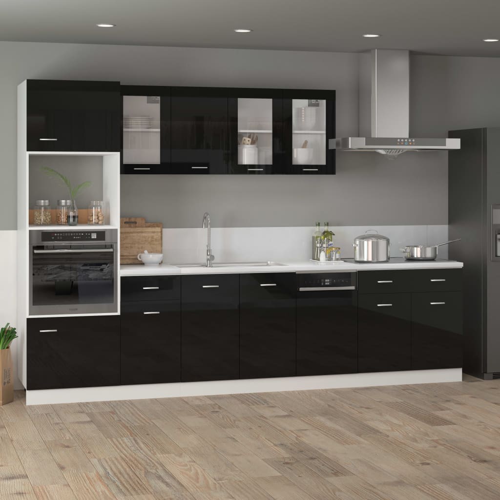 Dishwasher Panel High Gloss Black 45x3x67 cm Engineered Wood