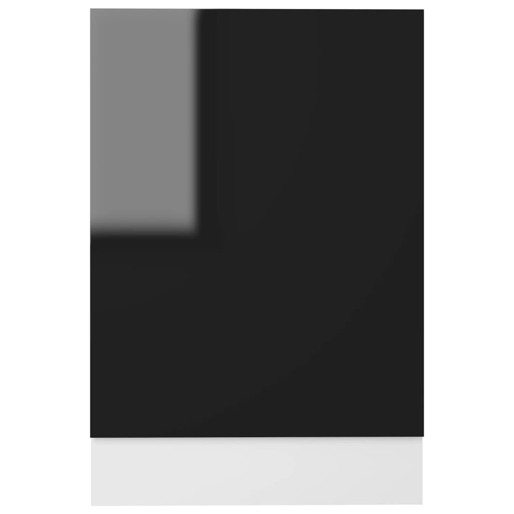 Dishwasher Panel High Gloss Black 45x3x67 cm Engineered Wood