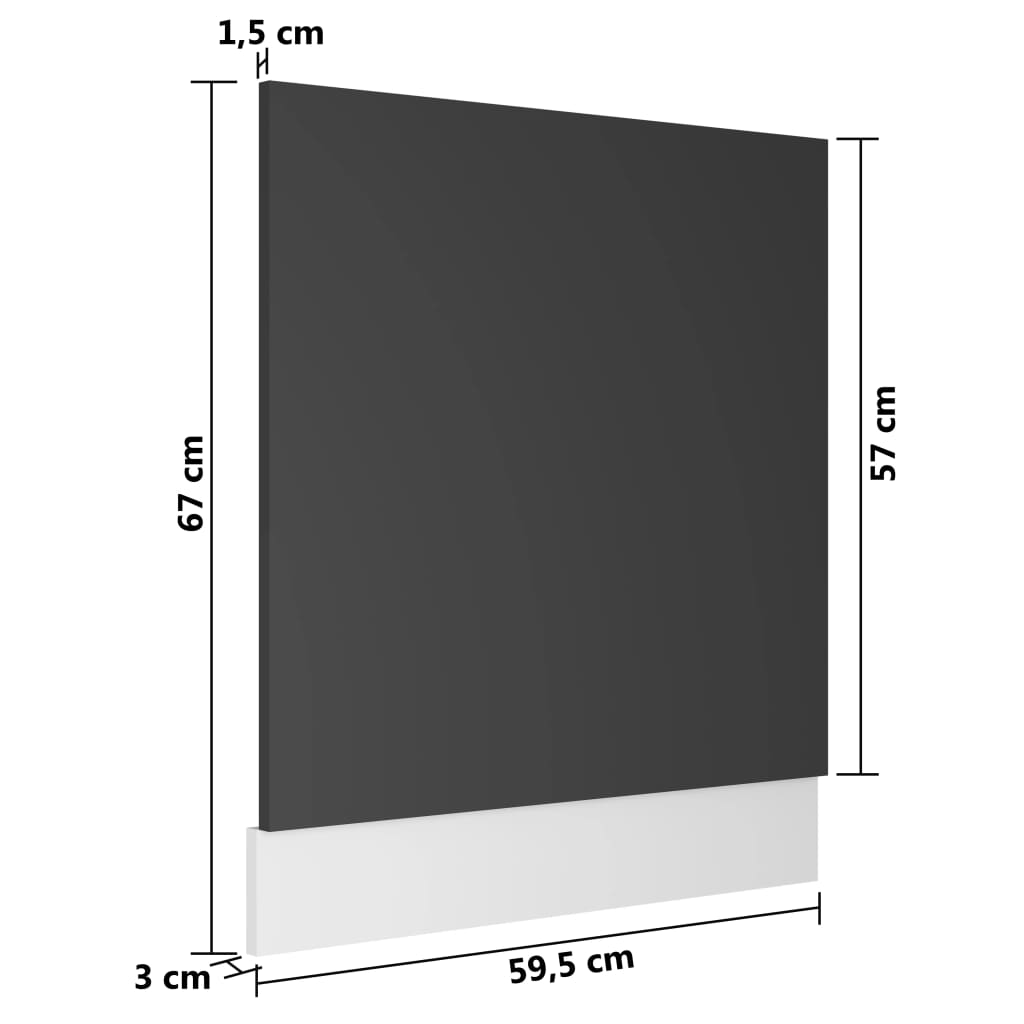Dishwasher Panel Lyon Grey 59.5x3x67 cm Engineered Wood