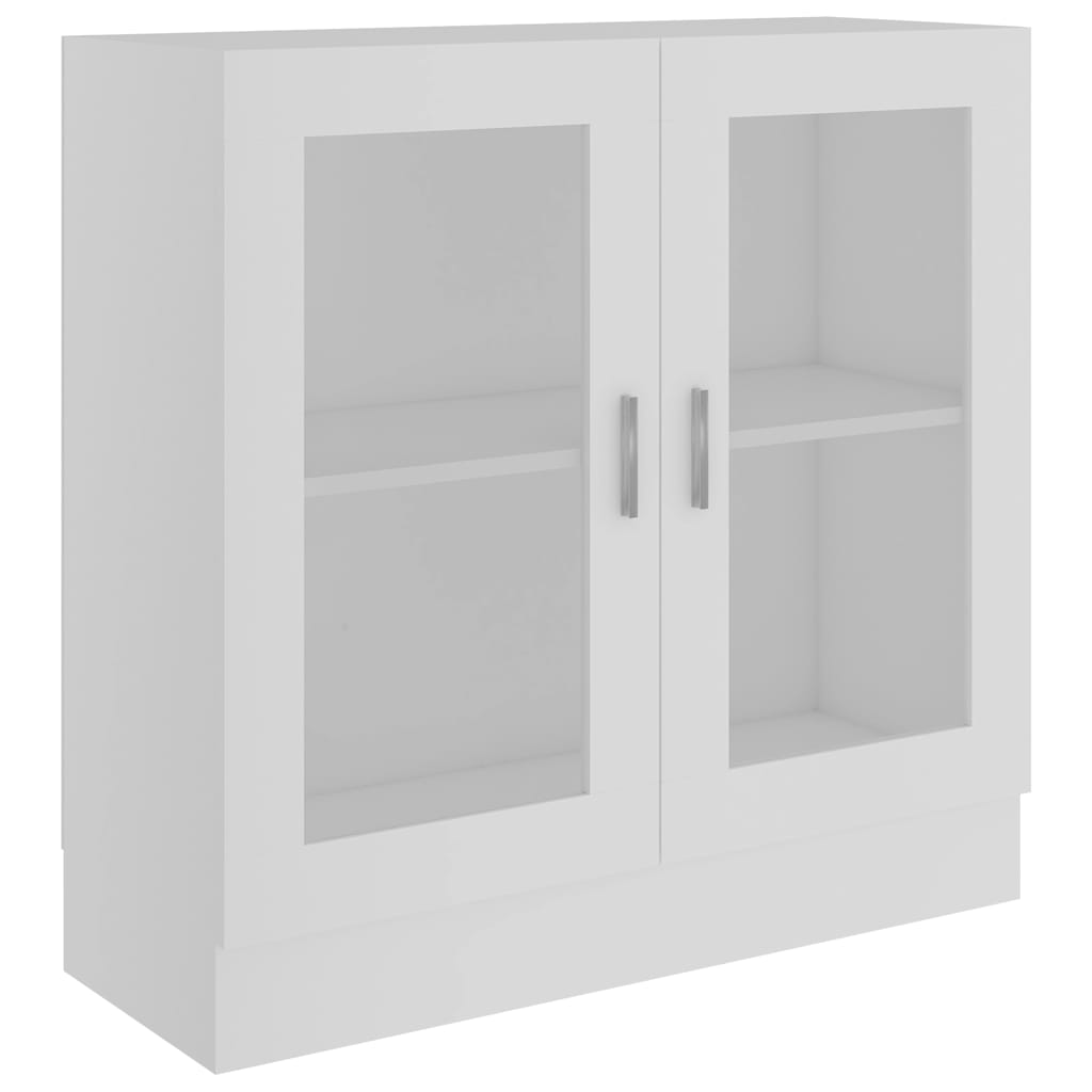 Modern Wooden 2 Glass Doors Vitrine Storage Cabinet Dining Room Unit