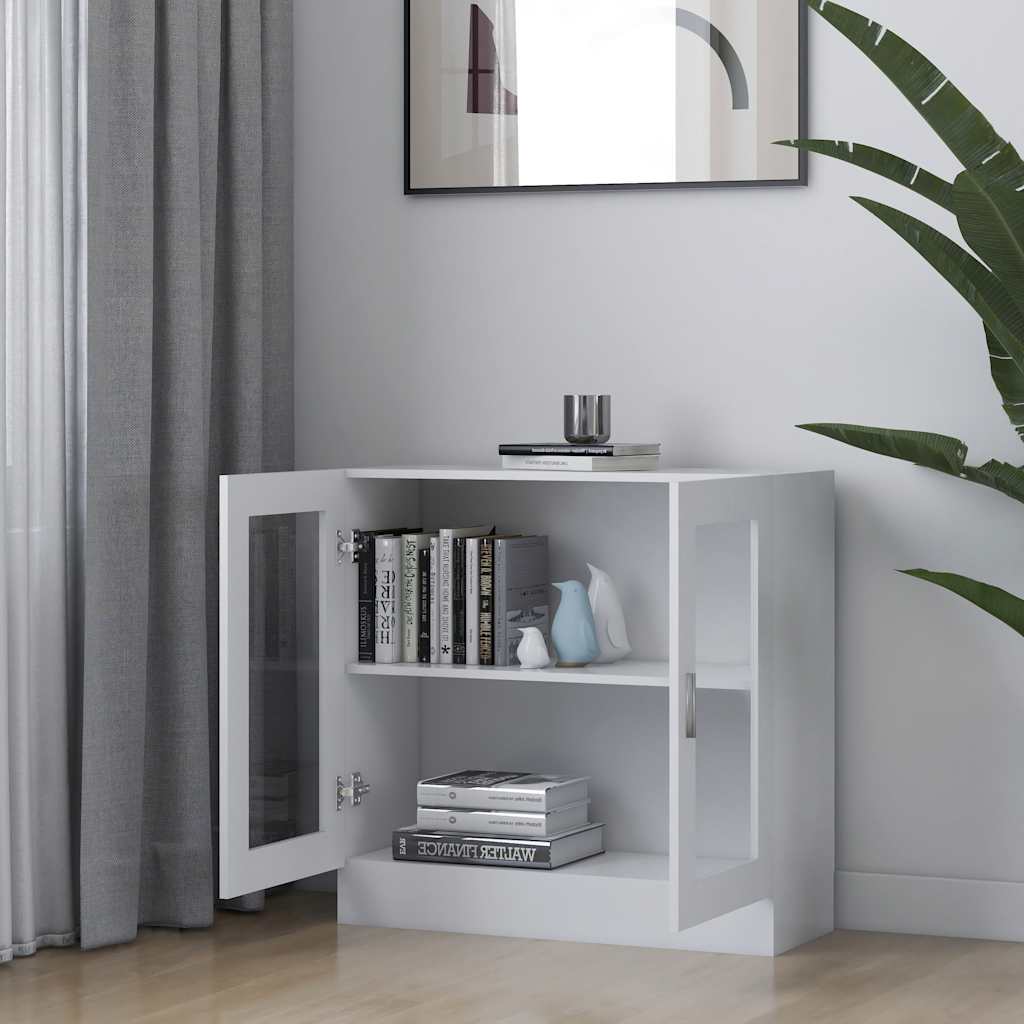 Modern Wooden 2 Glass Doors Vitrine Storage Cabinet Dining Room Unit