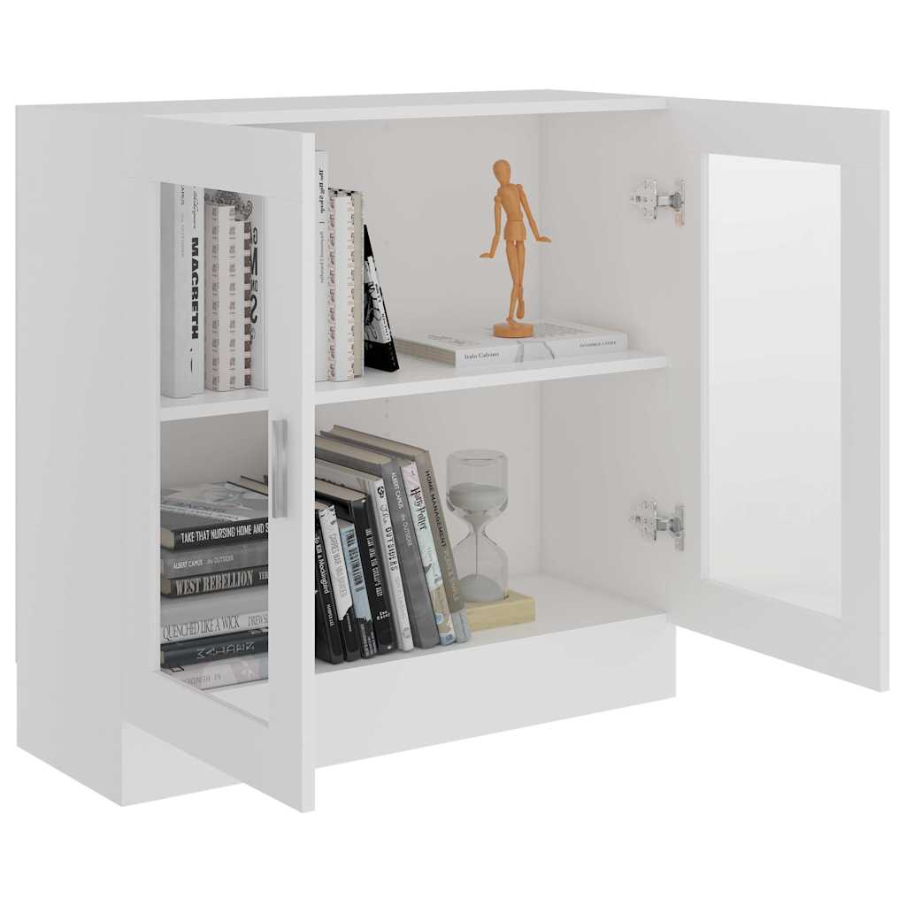 Modern Wooden 2 Glass Doors Vitrine Storage Cabinet Dining Room Unit