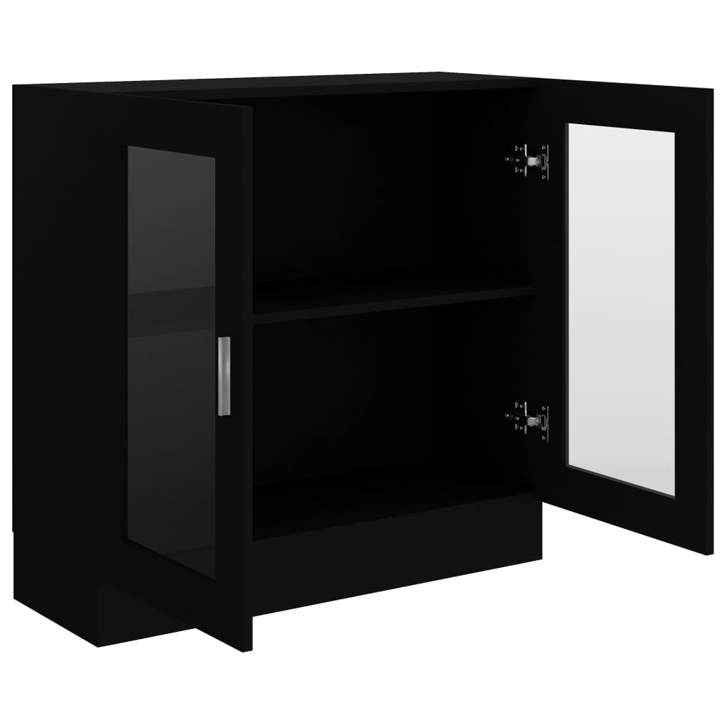Modern Wooden 2 Glass Doors Vitrine Storage Cabinet Dining Room Unit