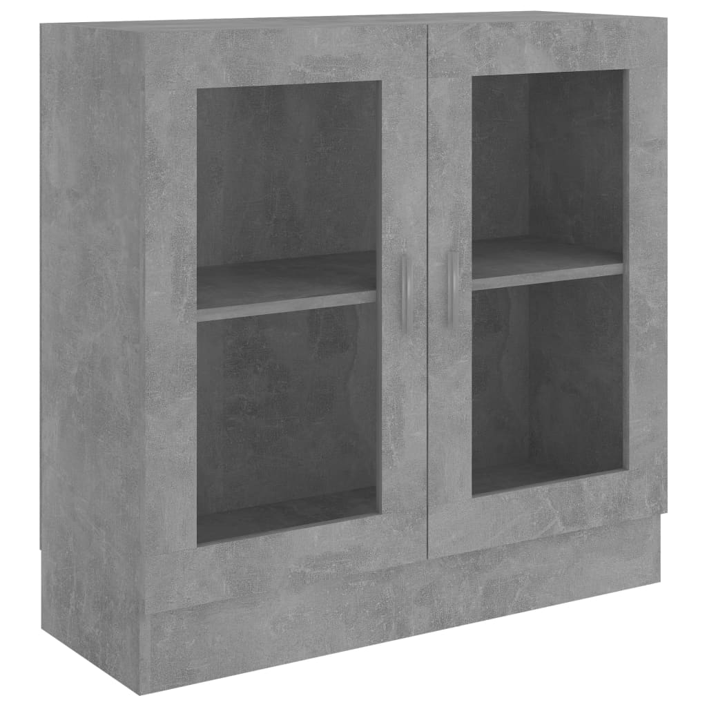 Modern Wooden 2 Glass Doors Vitrine Storage Cabinet Dining Room Unit