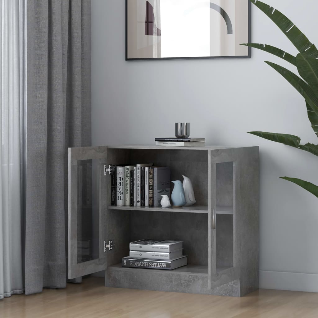 Modern Wooden 2 Glass Doors Vitrine Storage Cabinet Dining Room Unit