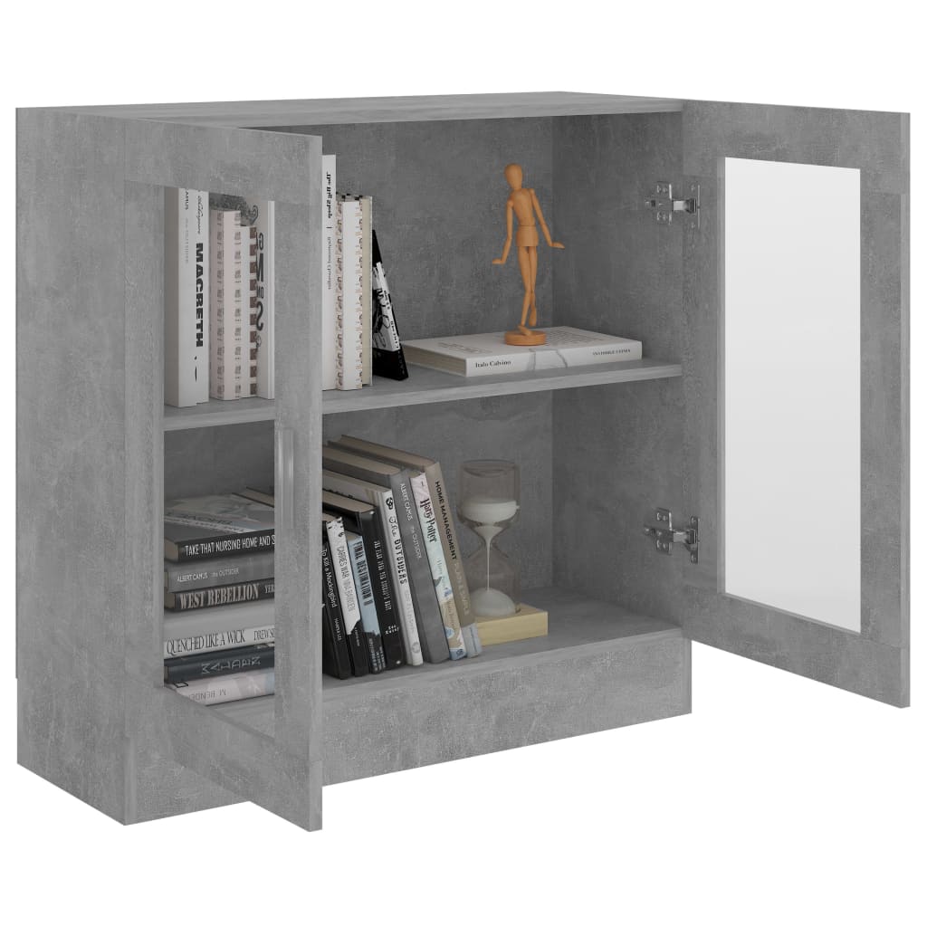 Modern Wooden 2 Glass Doors Vitrine Storage Cabinet Dining Room Unit