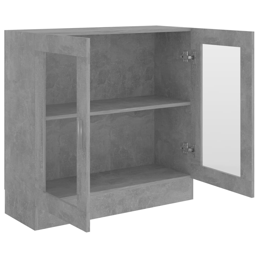 Modern Wooden 2 Glass Doors Vitrine Storage Cabinet Dining Room Unit