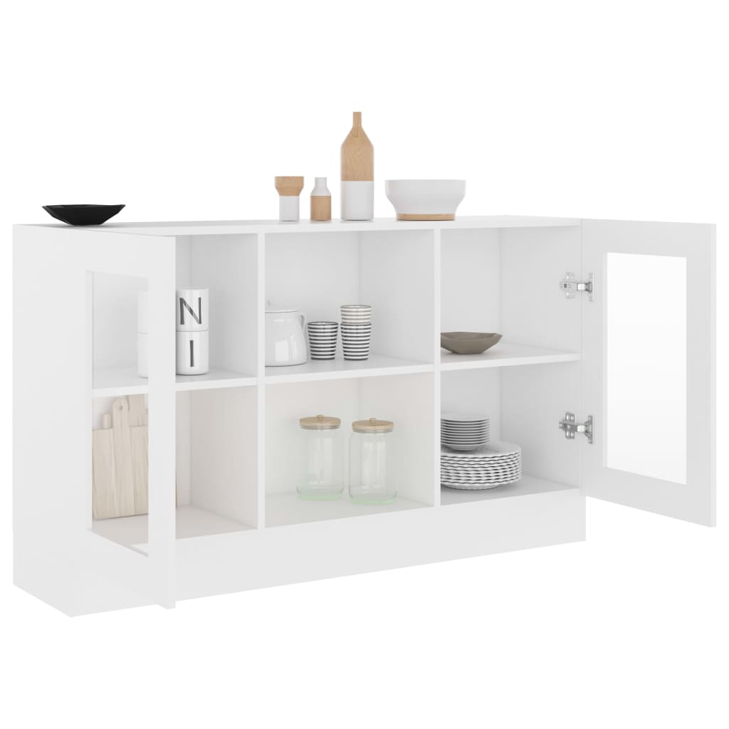 Modern Wooden Vitrine Storage Cabinet Unit With Glass Doors Glazed Display Wood