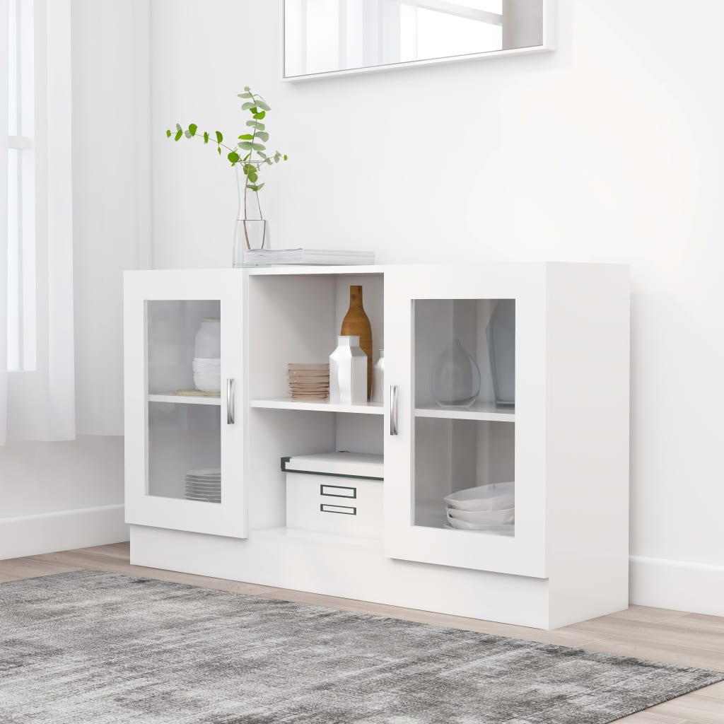 Modern Wooden Vitrine Storage Cabinet Unit With Glass Doors Glazed Display Wood