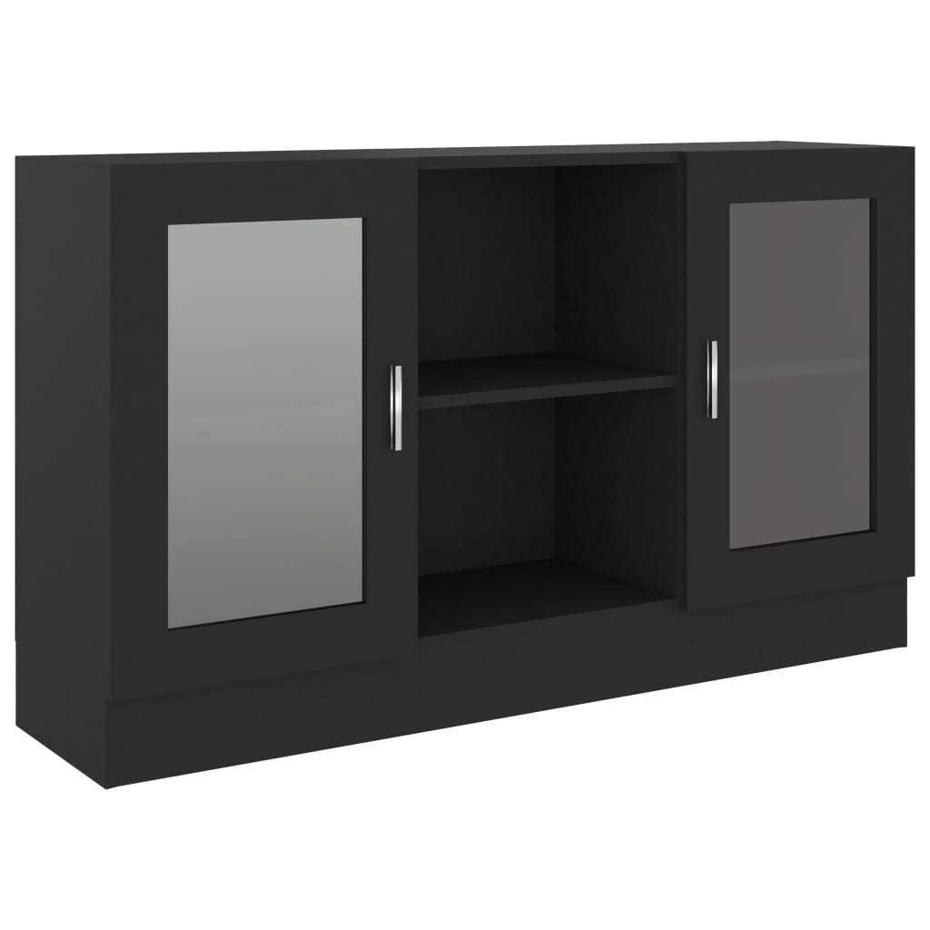 Modern Wooden Vitrine Storage Cabinet Unit With Glass Doors Glazed Display Wood