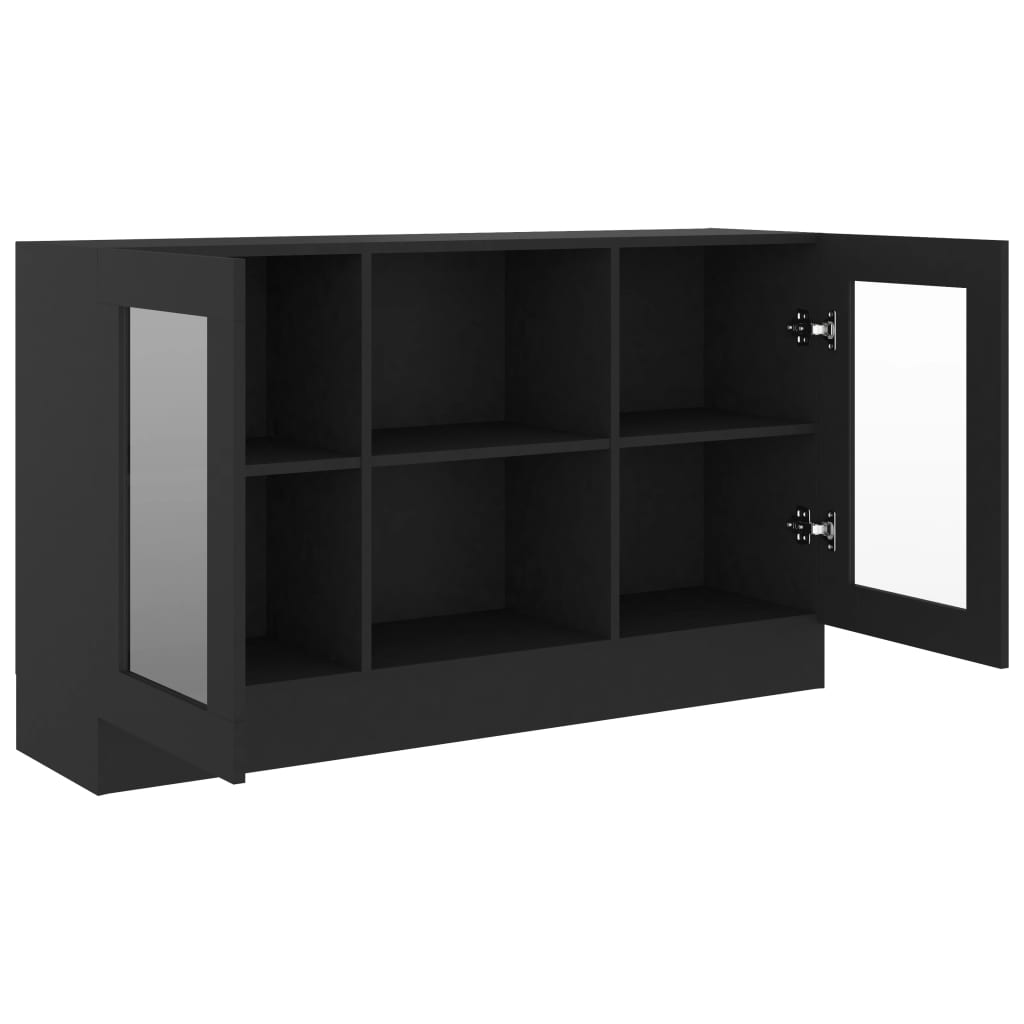 Modern Wooden Vitrine Storage Cabinet Unit With Glass Doors Glazed Display Wood
