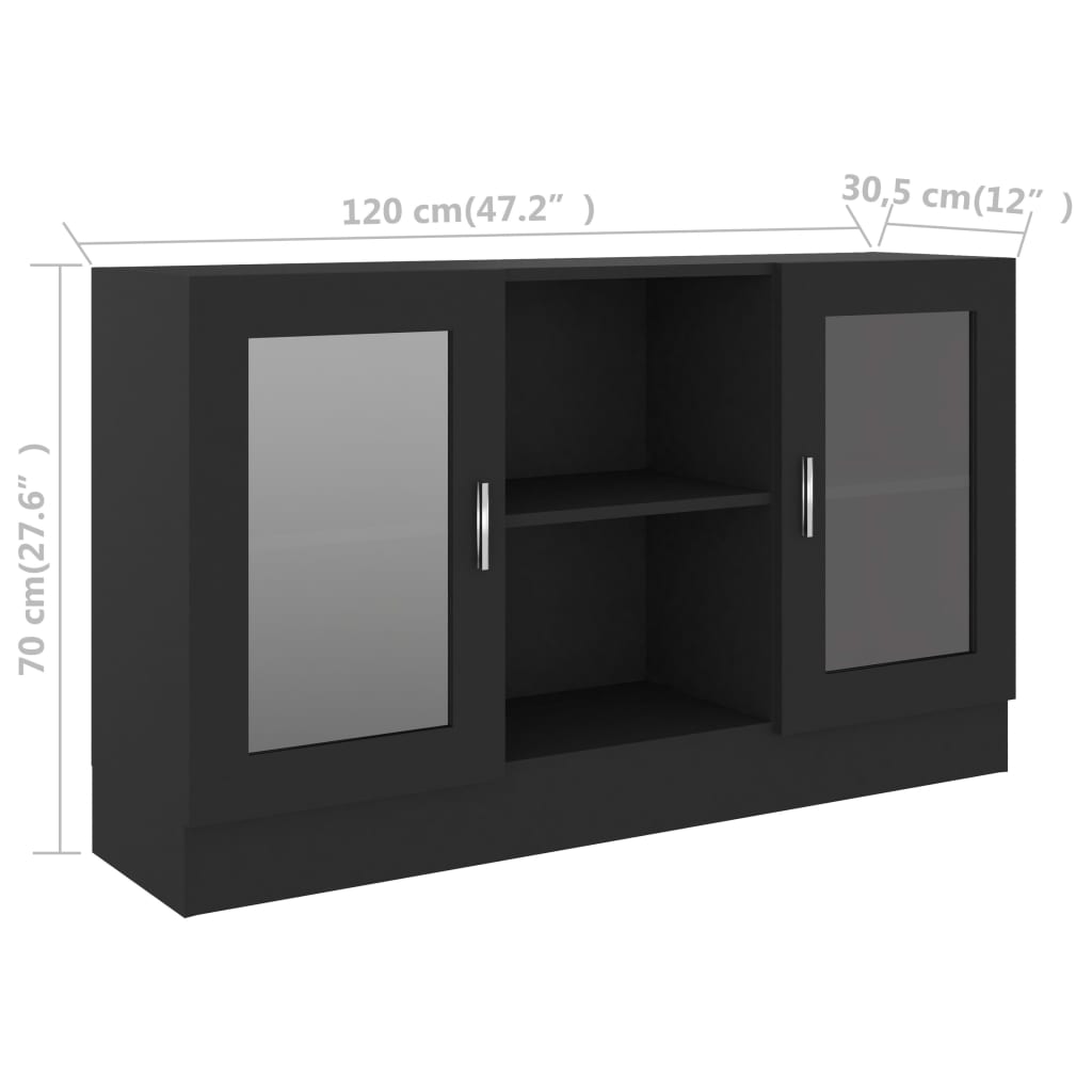 Modern Wooden Vitrine Storage Cabinet Unit With Glass Doors Glazed Display Wood