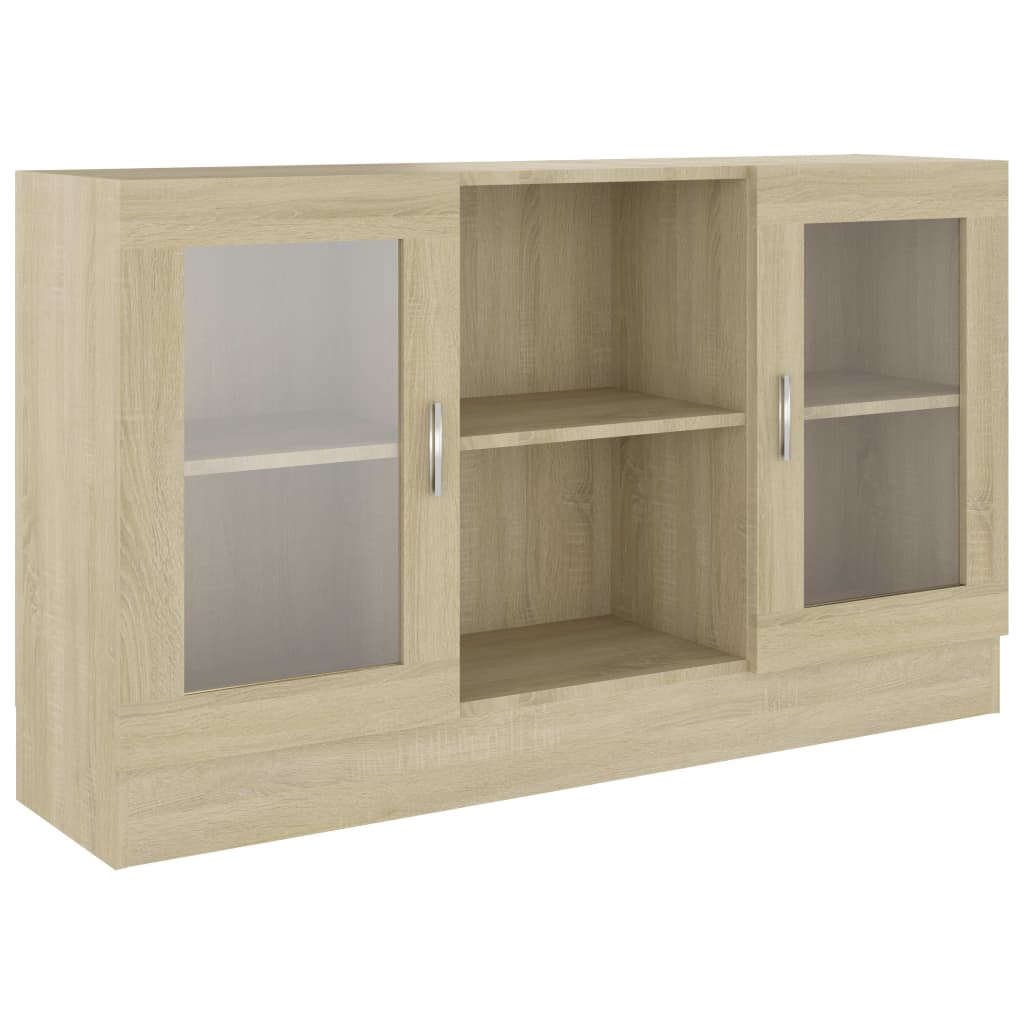 Modern Wooden Vitrine Storage Cabinet Unit With Glass Doors Glazed Display Wood