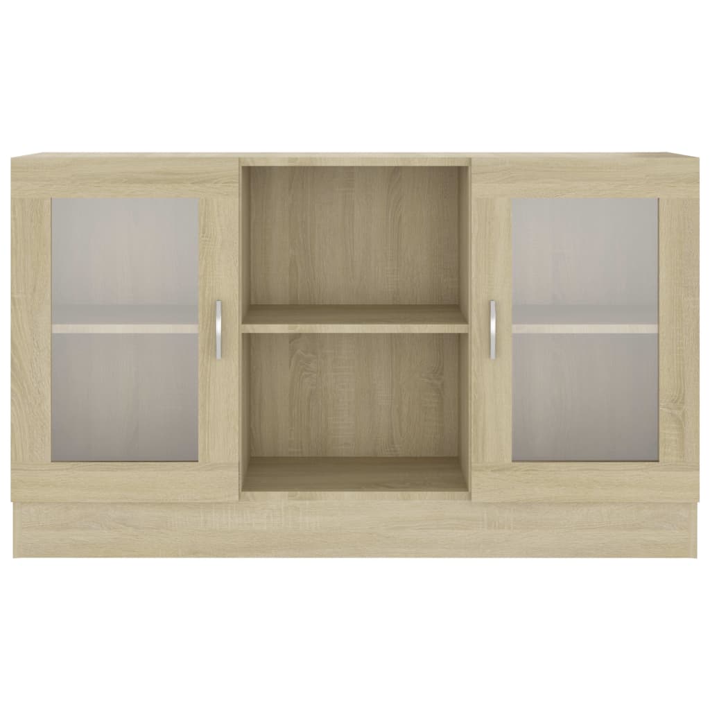 Modern Wooden Vitrine Storage Cabinet Unit With Glass Doors Glazed Display Wood