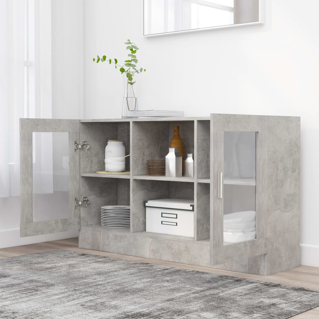 Modern Wooden Vitrine Storage Cabinet Unit With Glass Doors Glazed Display Wood