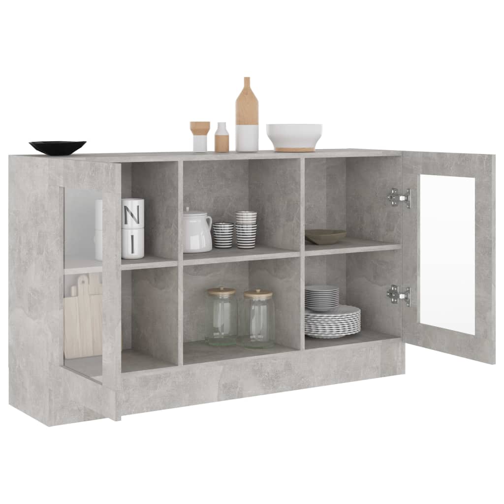 Modern Wooden Vitrine Storage Cabinet Unit With Glass Doors Glazed Display Wood