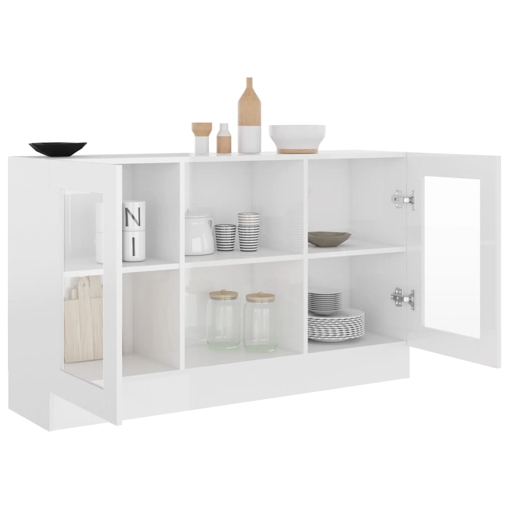Modern Wooden Vitrine Storage Cabinet Unit With Glass Doors Glazed Display Wood