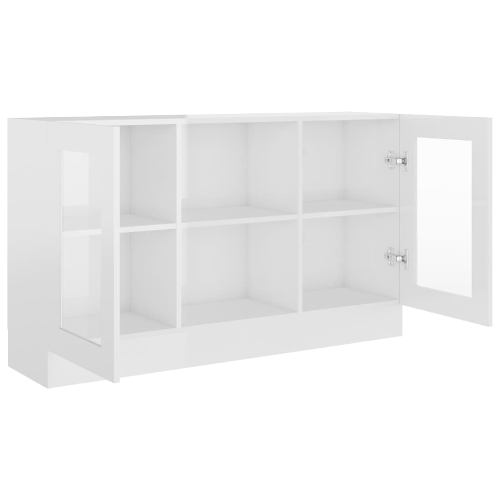 Modern Wooden Vitrine Storage Cabinet Unit With Glass Doors Glazed Display Wood