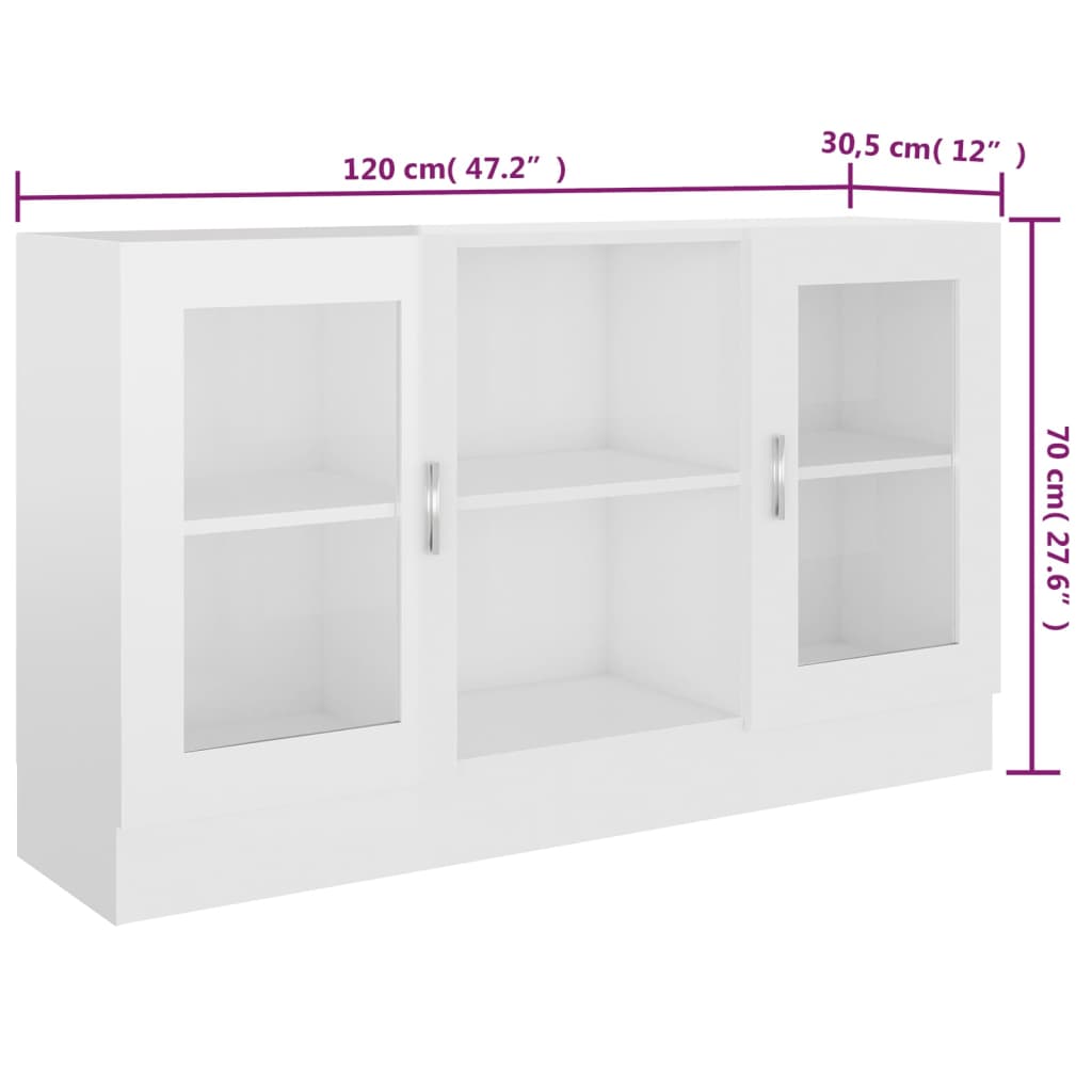 Modern Wooden Vitrine Storage Cabinet Unit With Glass Doors Glazed Display Wood