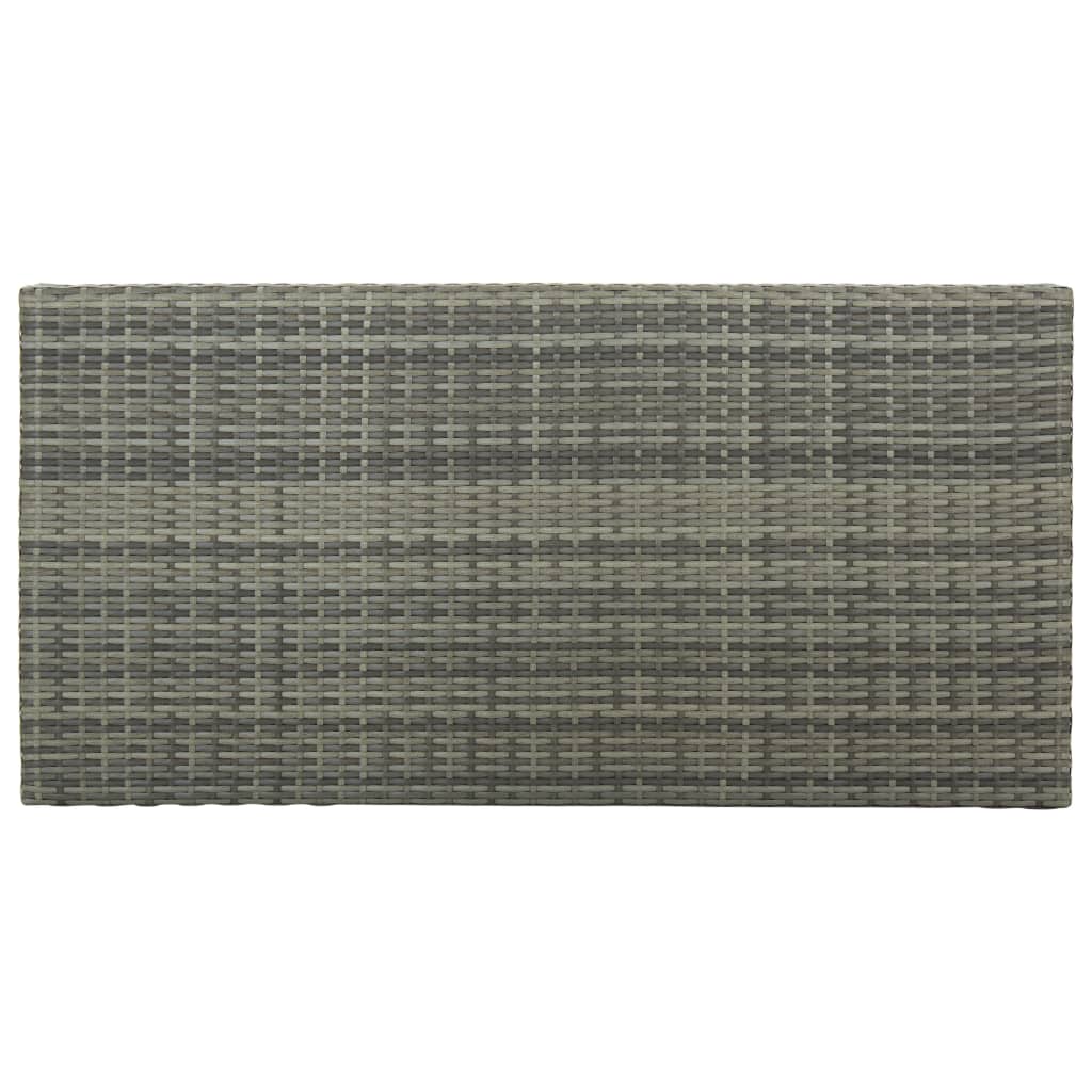 Bar Table with Storage Rack Grey 120x60x110 cm Poly Rattan