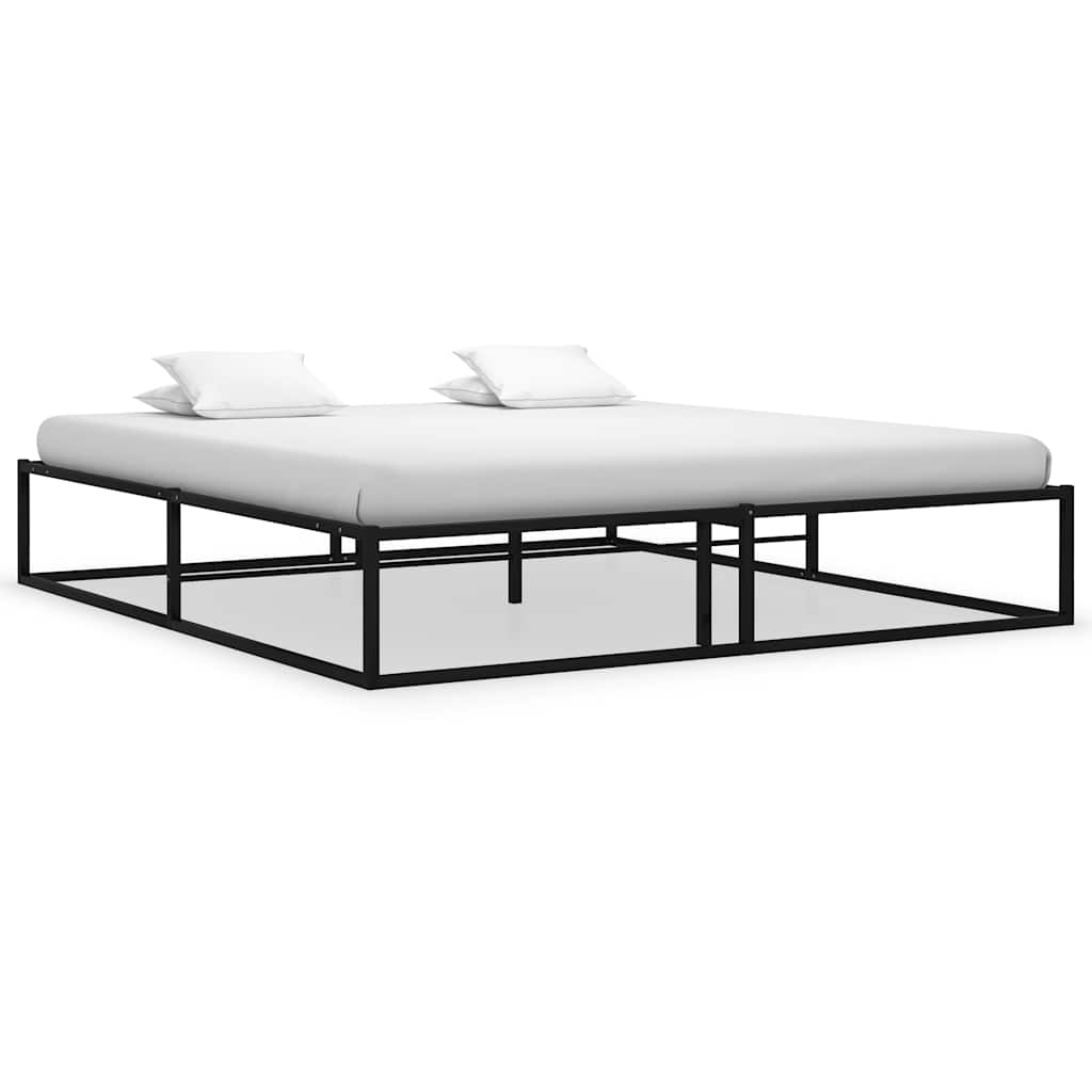 Bed Frame without Mattress Black Metal 180x200 cm Super King