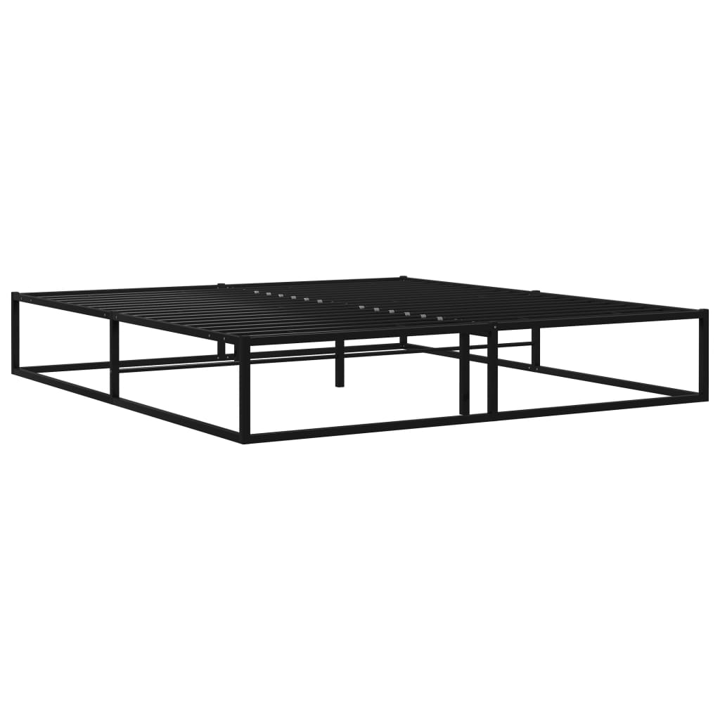 Bed Frame without Mattress Black Metal 180x200 cm Super King