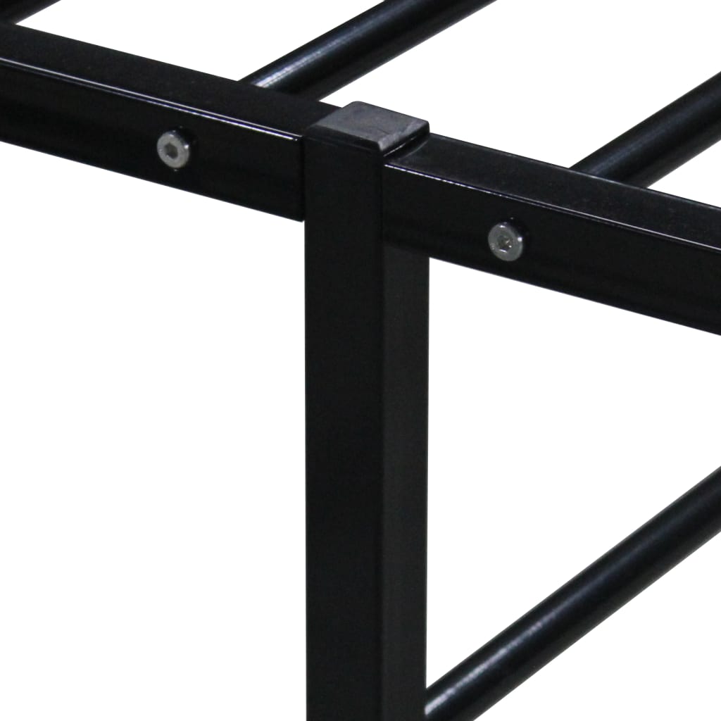 Bed Frame without Mattress Black Metal 180x200 cm Super King