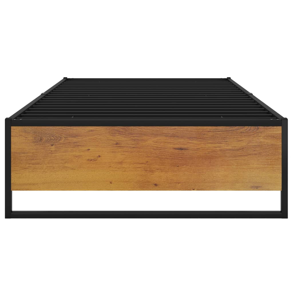 Bed Frame without Mattress Black Metal 100x200 cm