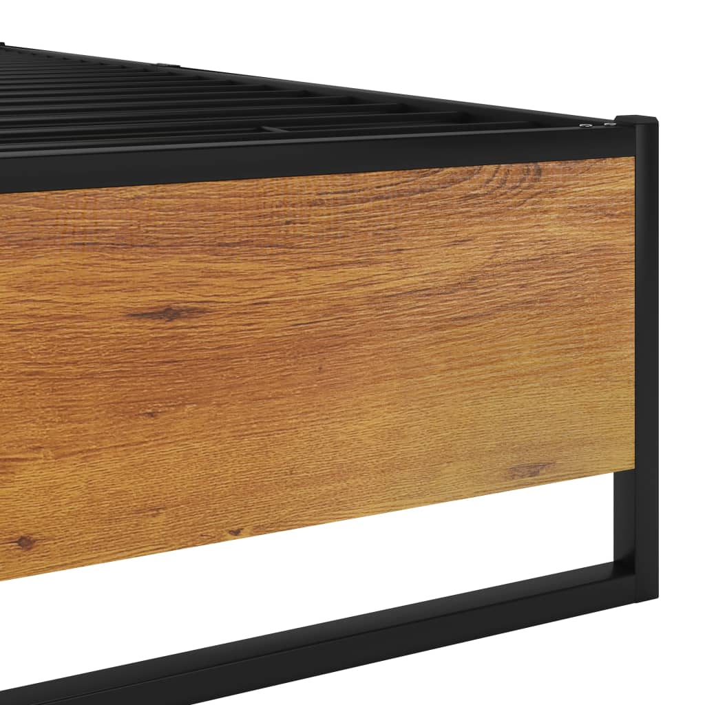 Bed Frame without Mattress Black Metal 140x200 cm