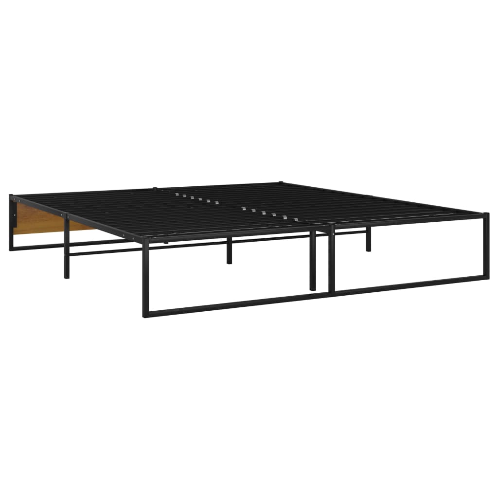 Bed Frame without Mattress Black Metal 160x200 cm