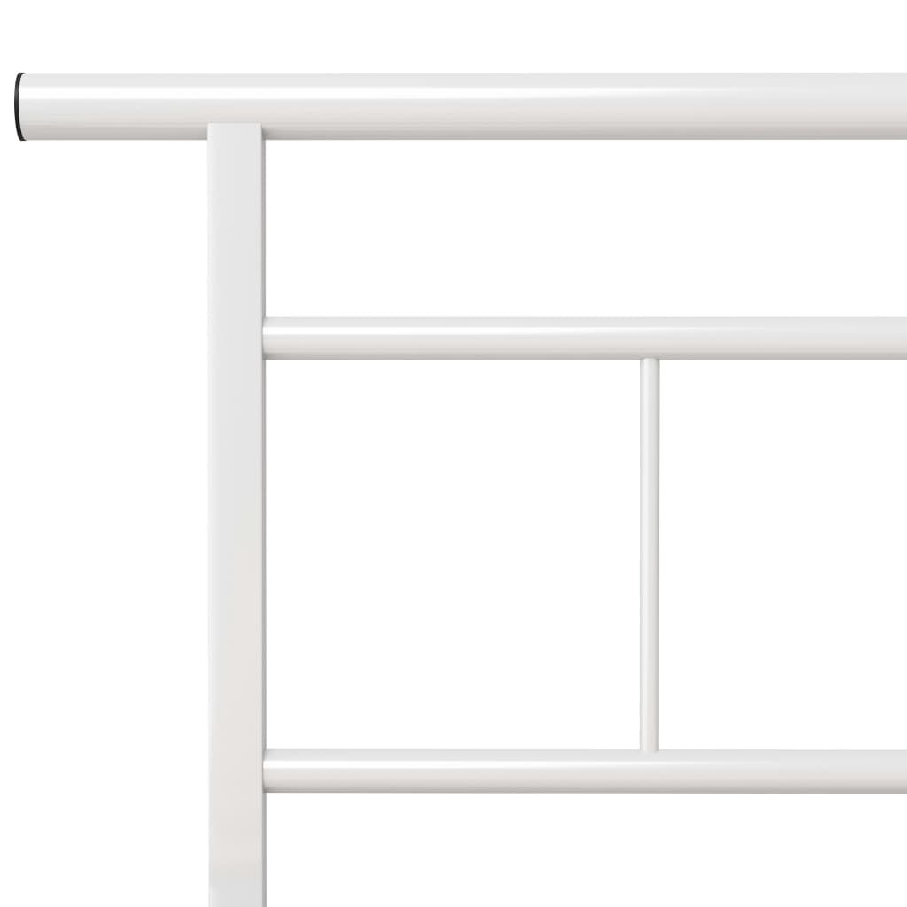 Bed Frame without Mattress White Metal 100x200cm