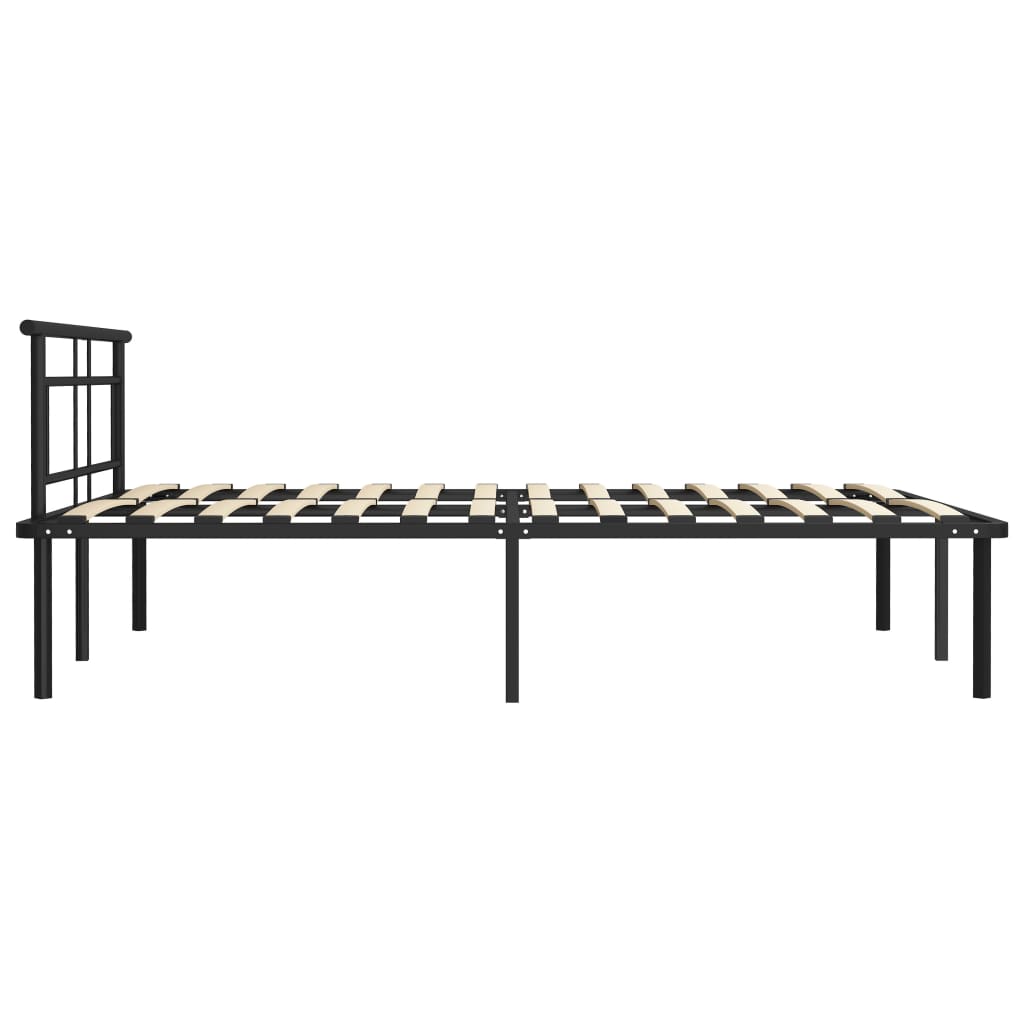 Bed Frame without Mattress Black Metal 160x200cm