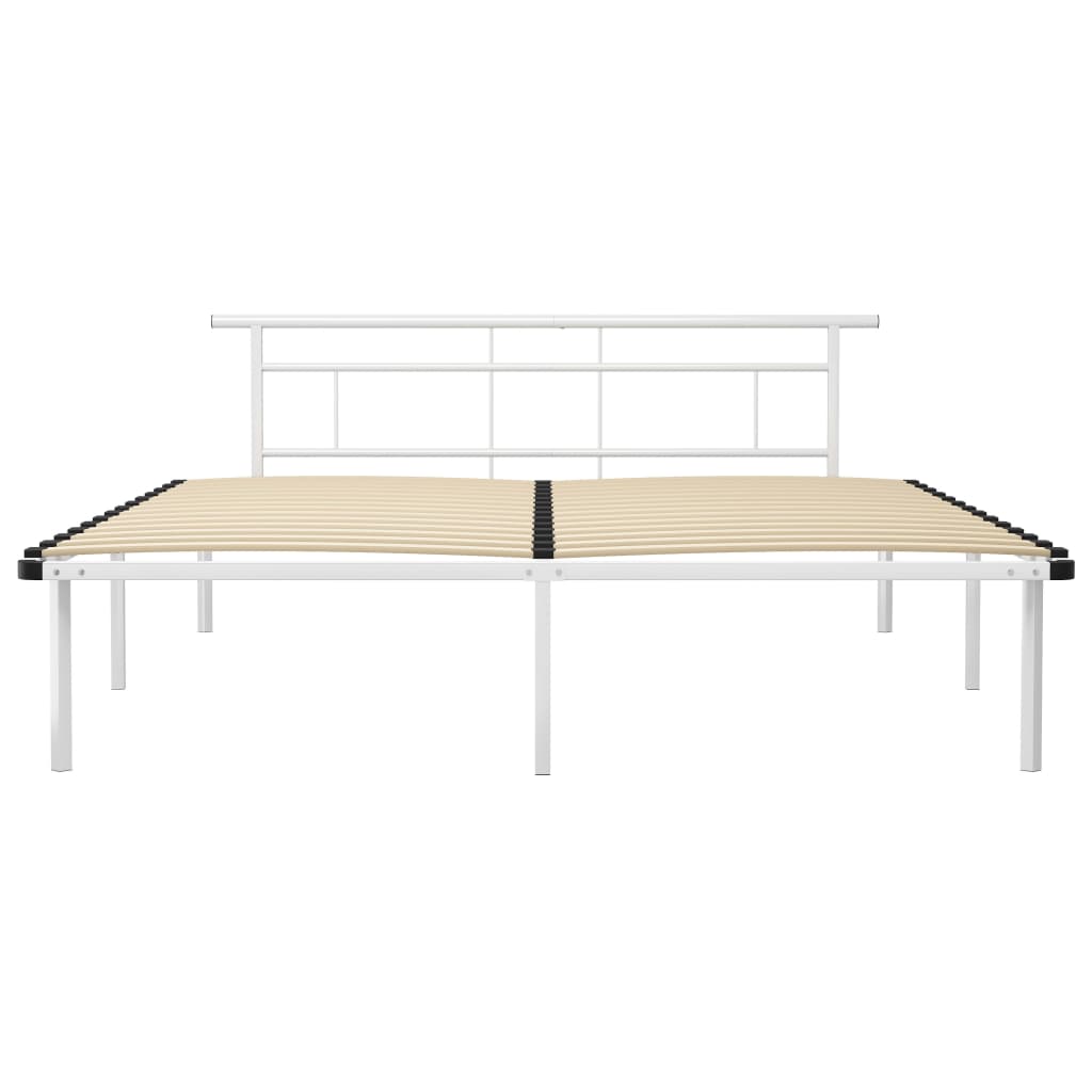 Bed Frame without Mattress White Metal 180x200cm