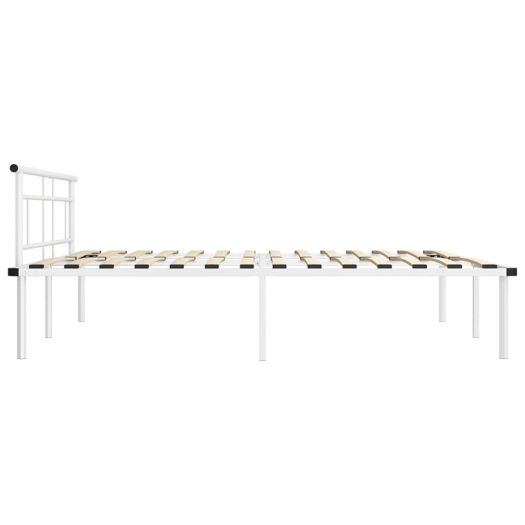 Bed Frame without Mattress White Metal 180x200cm