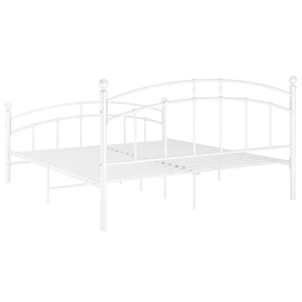 Bed Frame without Mattress White Metal 140x200 cm