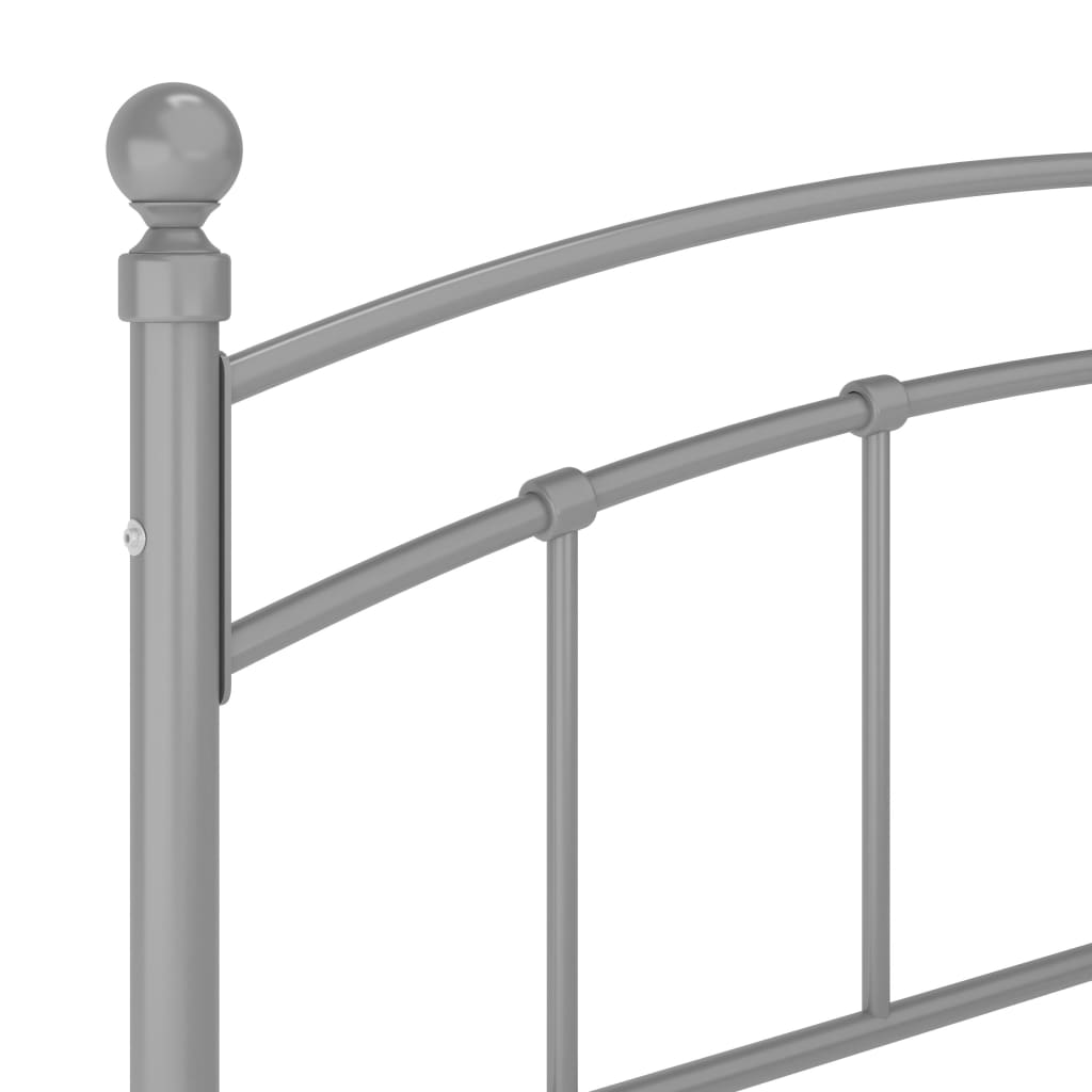 Bed Frame without Mattress Grey Metal 140x200 cm