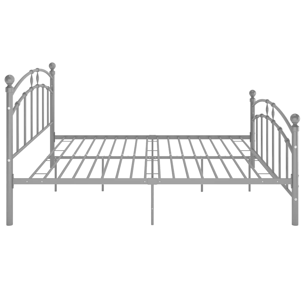 Bed Frame without Mattress Grey Metal 180x200 cm Super King