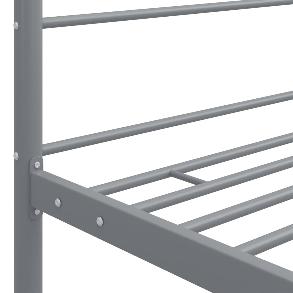 Canopy Bed Frame without Mattress Grey Metal 120x200 cm