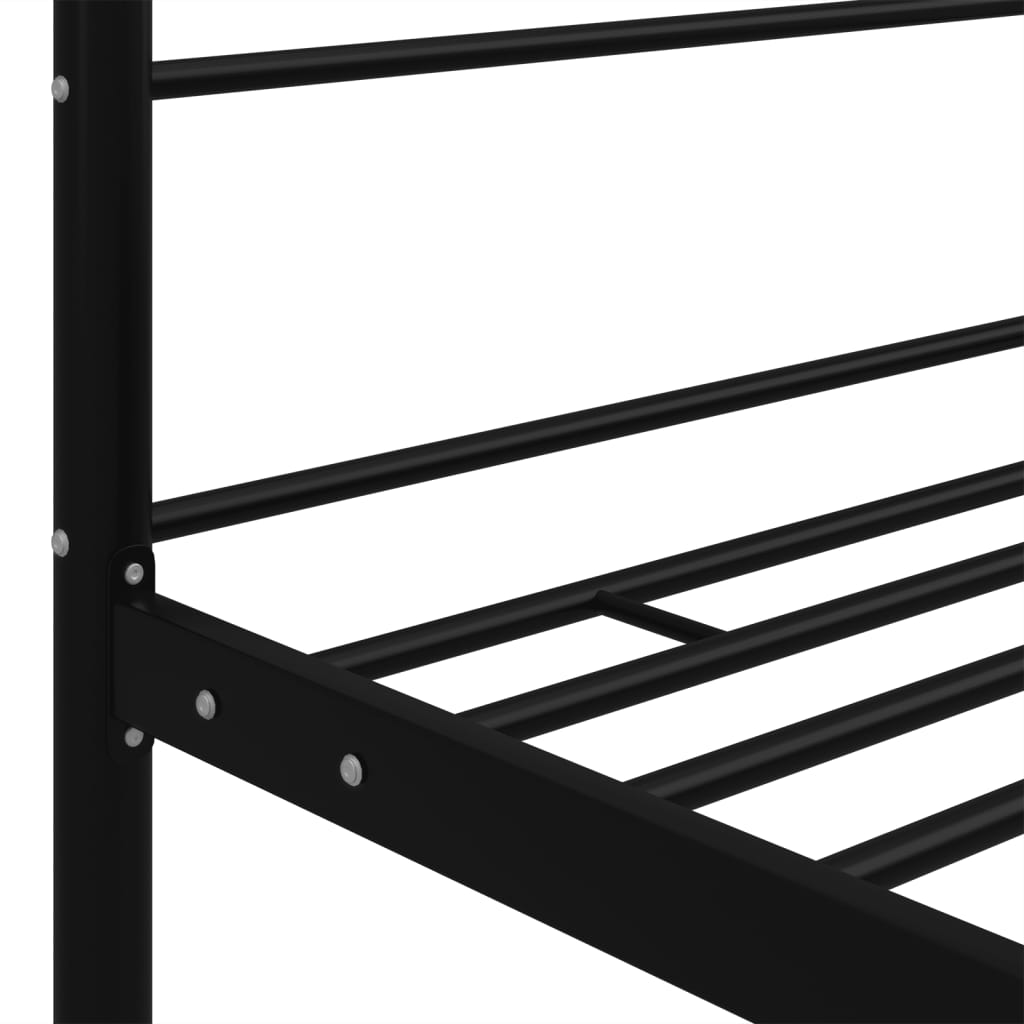 Bed Frame with Canopy without Mattress Black 160x200 cm Metal