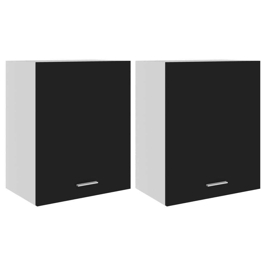 Hanging Cabinet Lyons 2 pcs Black 50x31x60 cm Engineered Wood