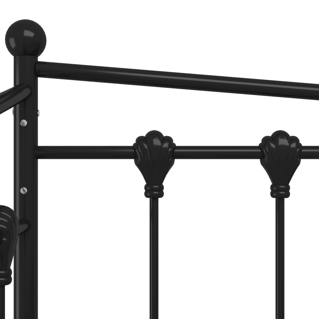 Sofa Bed Frame without Mattress Black Metal 90x200 cm