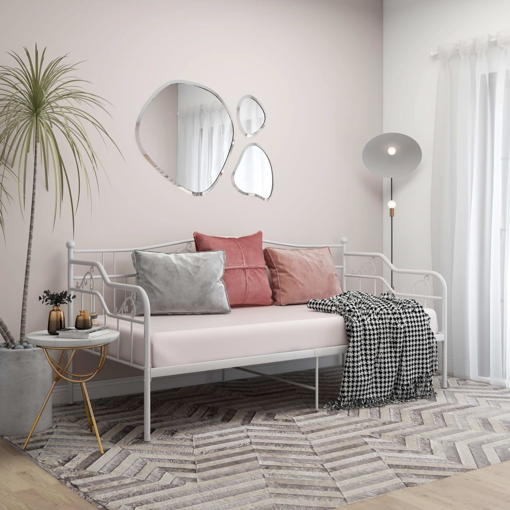Sofa Bed Frame without Mattress White Metal 90x200 cm