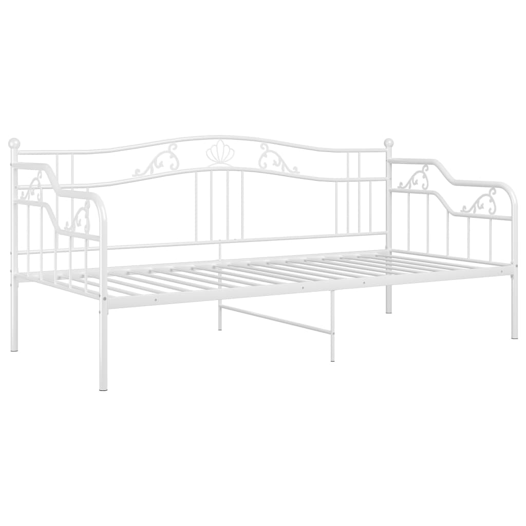 Sofa Bed Frame without Mattress White Metal 90x200 cm