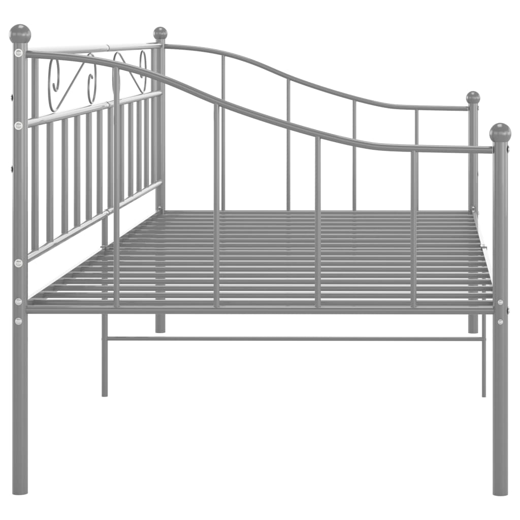Sofa Bed Frame without Mattress Grey Metal 90x200 cm