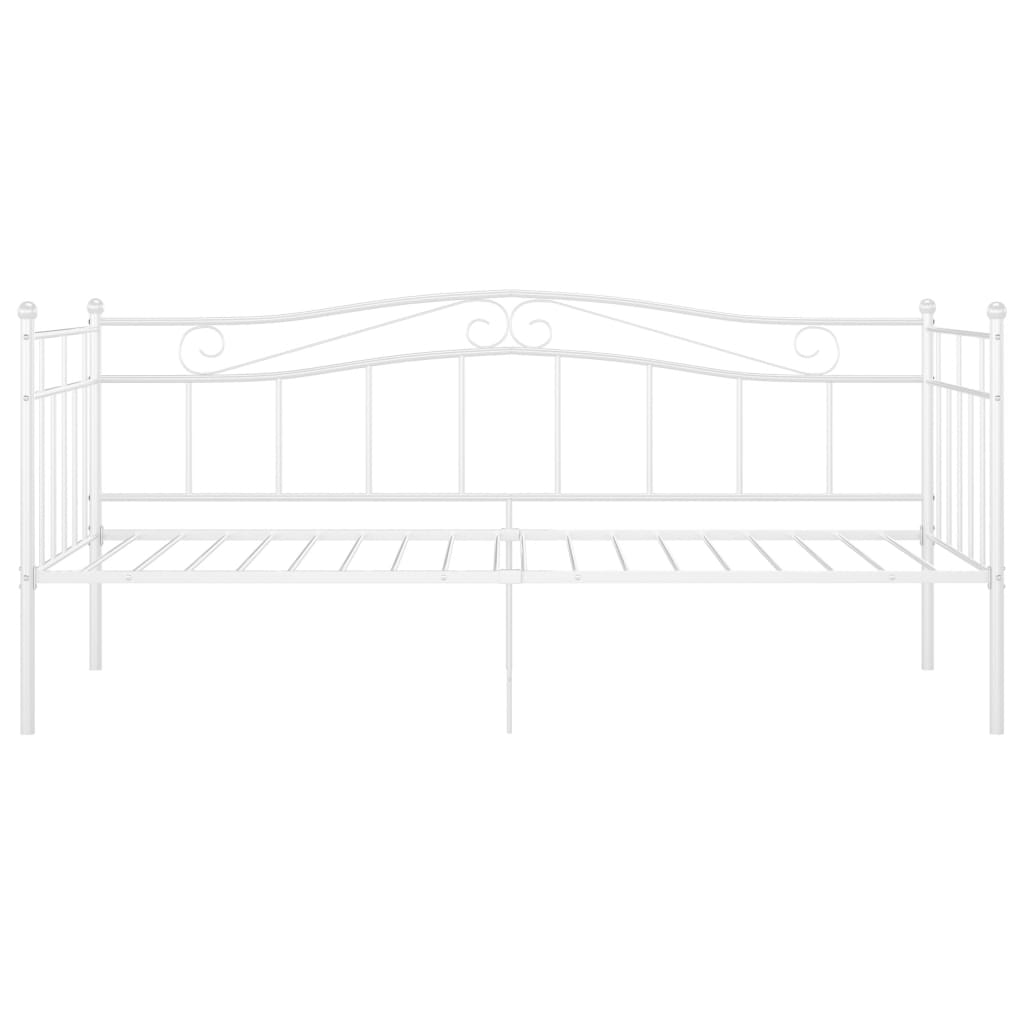 Sofa Bed Frame without Mattress White Metal 90x200 cm